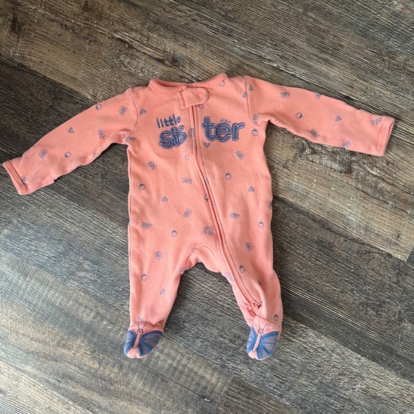 Just One You‎ Carter's Little Sister Footed Pajamas Sleepsuit NB - Picture 1 of 4